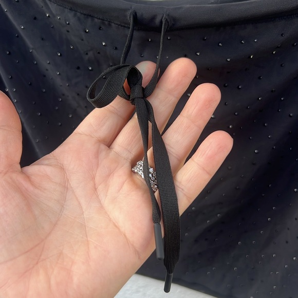 Skims Mesh Rhinestone Swim Cover Up Mini Skirt Onyx. Size L - Picture 3 of 14